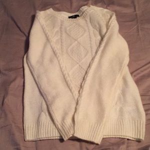 H&M Cable Knit White Sweater